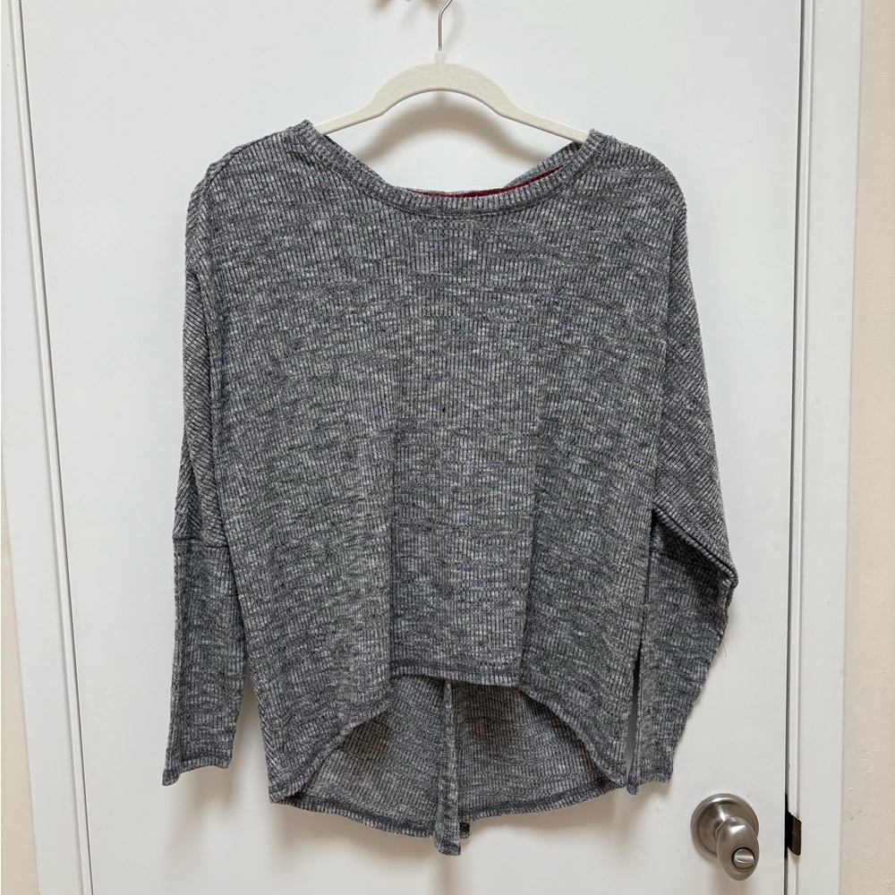 Matilda Jane Gray Women's Kaya Knit Top Open Back Small